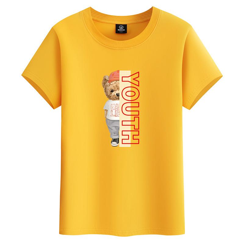 GMXIA Футболка с коротким рукавом из хлопка, мужская модная свободная рубашка с коротким рукавом, с принтом