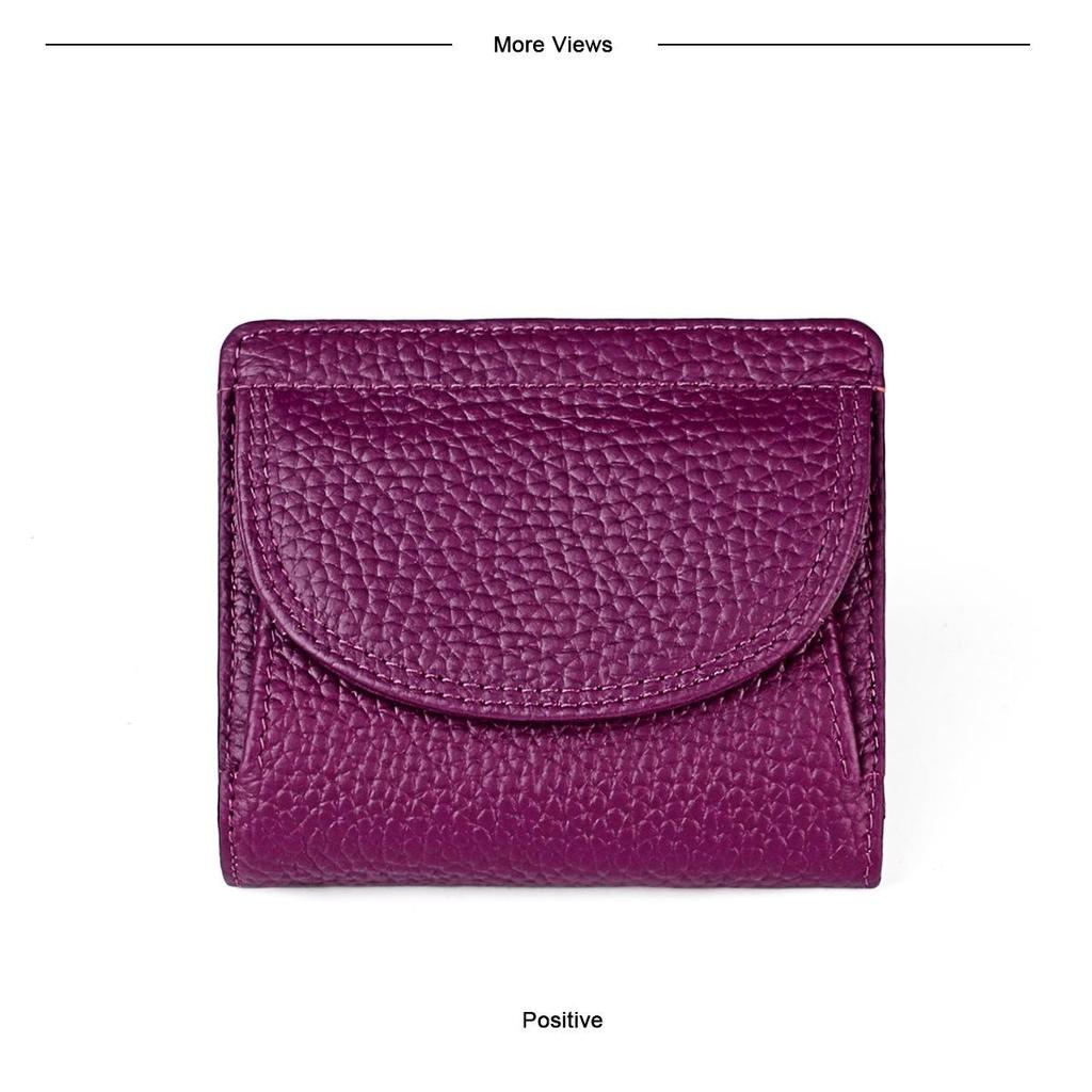 Japanese-Style RFID Genuine Leather Mini Wallet - Simple & Fashionable Coin Purse