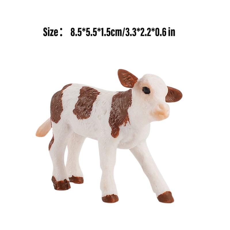 Educational Toy Animal Model Simulation Farm Animal Figures Kid's Gift Plastic Material Cow Category 14x8cm Size