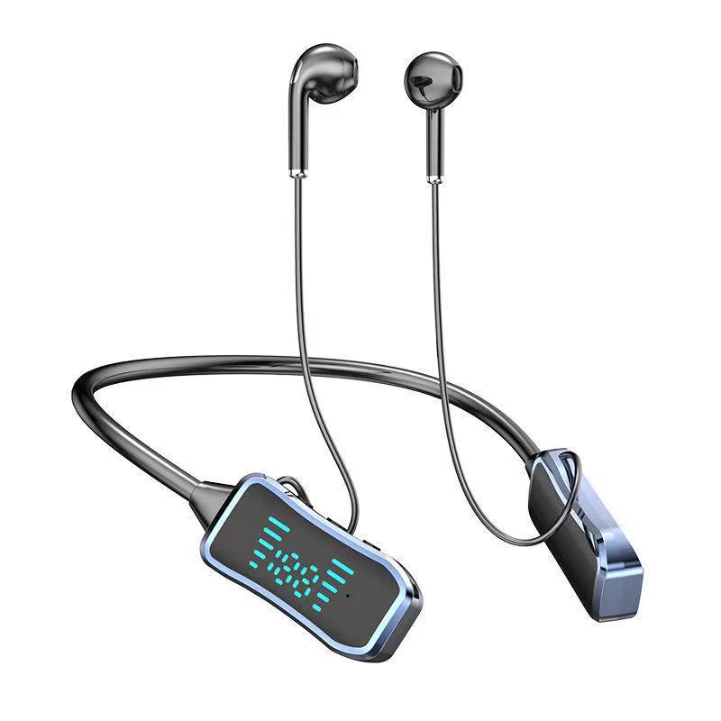 Bluetooth-наушники с шейным ободком, шумоподавлением, большой батареей и светодиодным дисплеем
