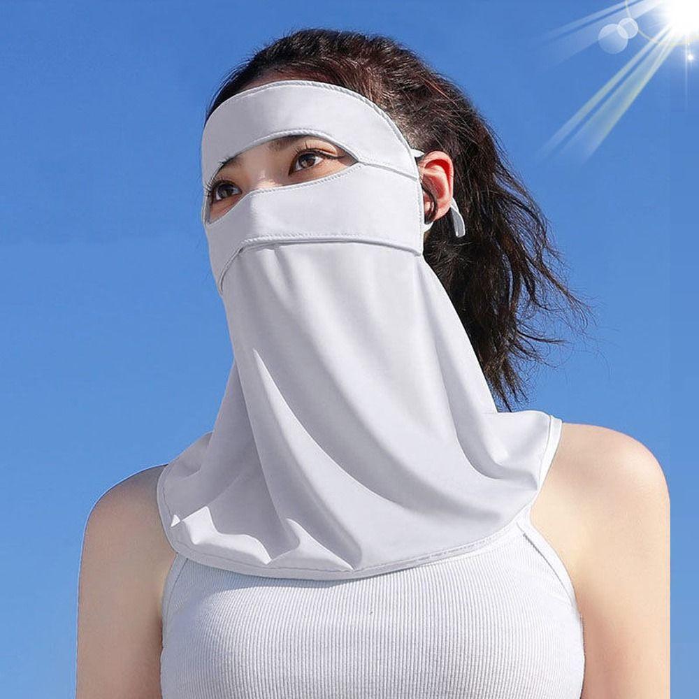 Flap Solid Color Men Fishing Face Mask Summer Sunscreen Mask Face Gini Mask Womne Neckline Mask