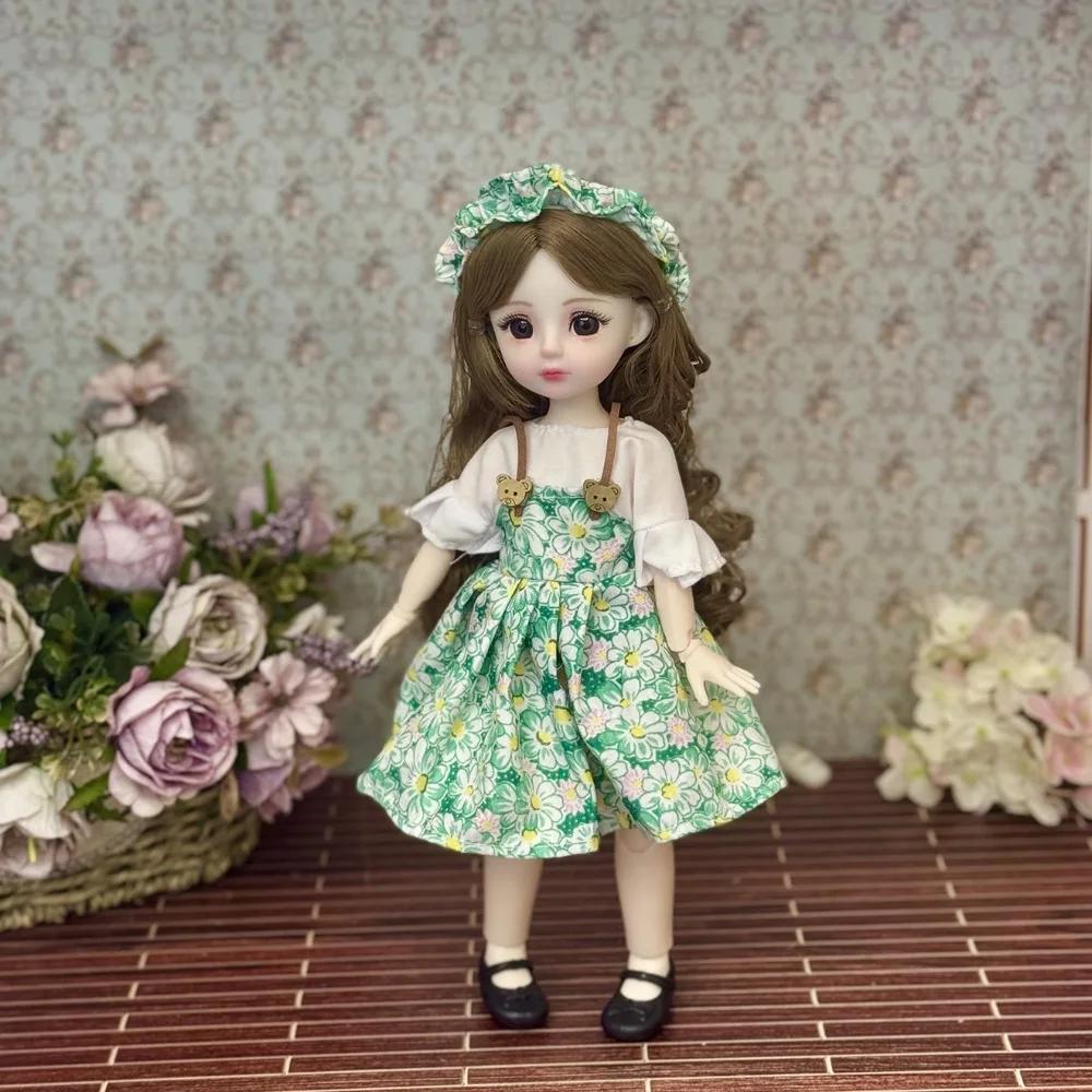 Dressing Doll With Clothes 30Cm Bjd Doll Dress Up 3D Eyes Removable Joints Doll Colorful 16 Bjd 16 Bjd Dolls Girls Gifts