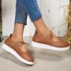 Fashion 2024 Hot Sale Women's Shoes Lace-up Women's Vulcanize Shoes Fashion Round Head Ladies Casual Shoes New Plus Size Flat Low Heels