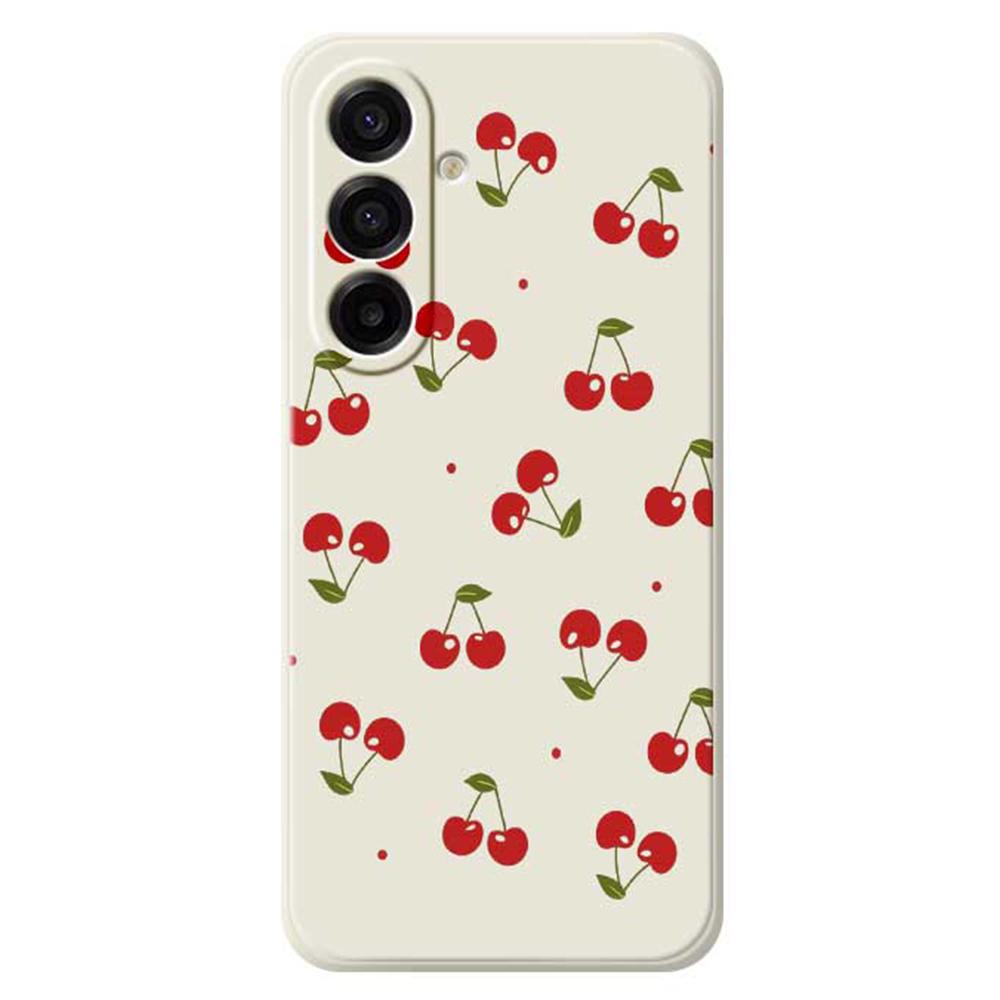 For Samsung Galaxy A17 5G Case Cherry Pattern Printing Straight Edge TPU Phone Back Cover