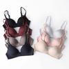 Thin Section of Non-marking Women's Underwear Small Breasts Gathered Without Steel Ring Comfortable Breathable Triangle Cup Bra