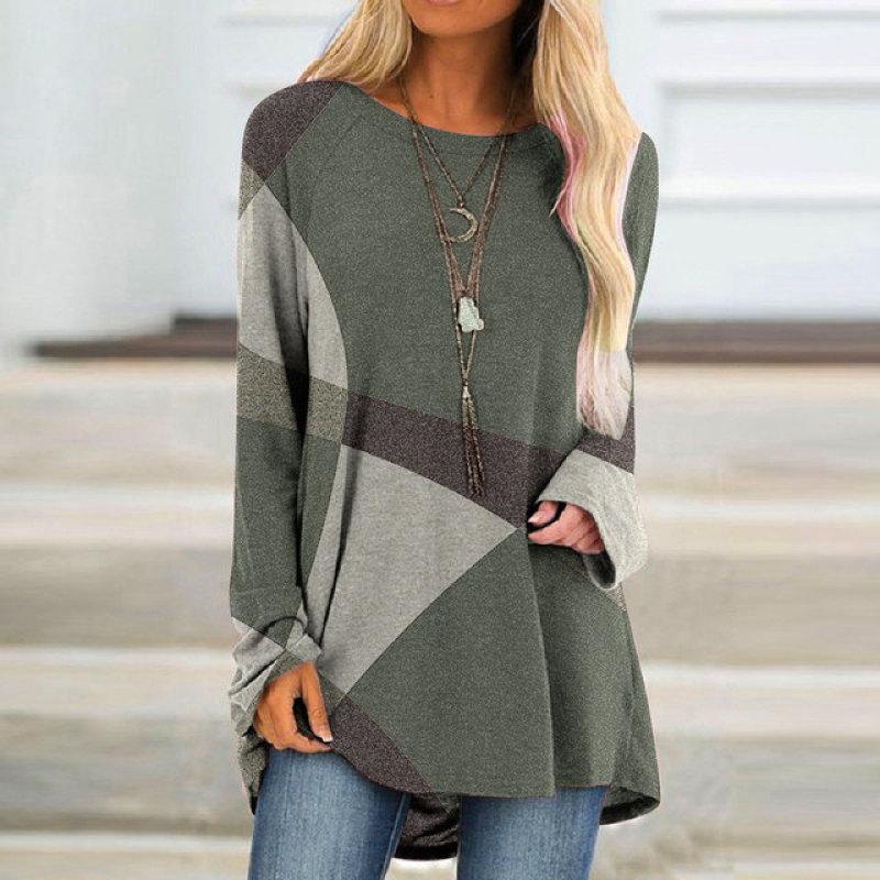 Женский базовый свободный топ с круглым вырезом и длинными рукавами, дышащий пуловер с длинными рукавами, повседневная футболка в стиле Харадзюку