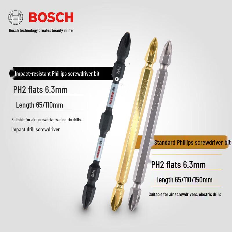 Bosch PH2 Double-Head Magnetic Screwdriver Bits CN plug (adapter included)