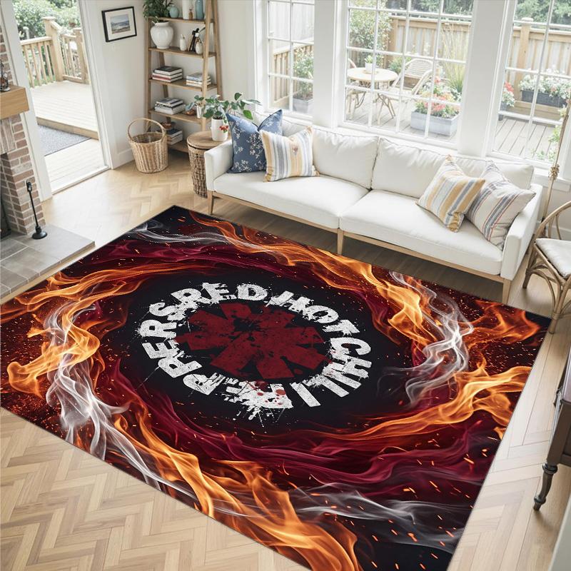Red Hot Chili Peppers Design Crystal Velvet Carpet Cozy Non?Slip Printed Rug For Bedroom Living Room Entrance