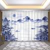 2 панели Новые китайские ретро-шторы Пейзаж Лошадь Шторы Полузатенение Крючок Люверс Верхний Тип для Окна Спальни Гостиной