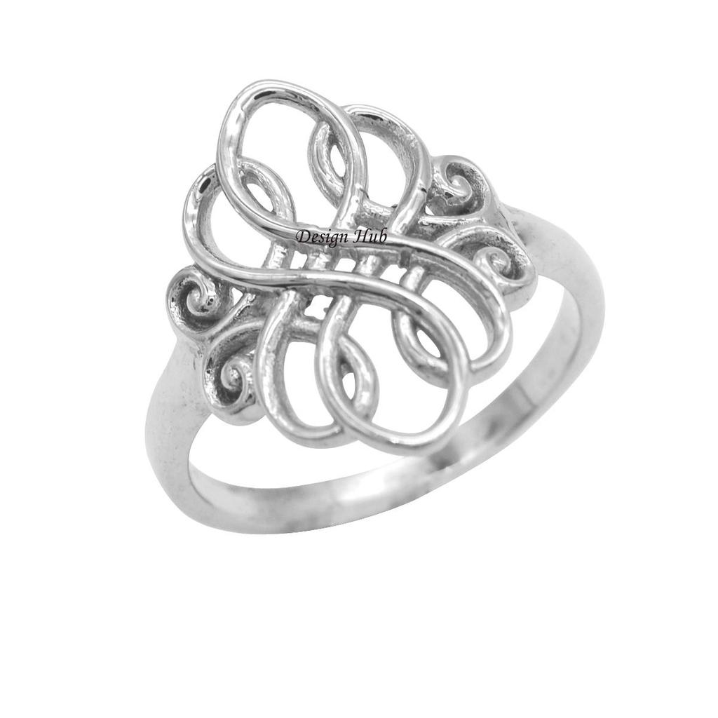 Handmade Silver Solid Ring For Christmas Sale 925 Sterling Silver Women Jewelry