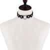 Leather Collar Choker Cute Flower Collar Necklace Neck Chain Necklace Statement Jewelry Heart Ring Necklace for Women