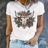 Women Summer T Shirt Retro Fashion Short Sleeve Tees Casual Classical Printed  Tops