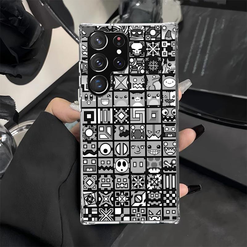 Geometry Dash Game Phone Case for Samsung Galaxy S25 Edge S24 Ultra S23 Plus S22 S20 FE S10 + Soft Print Cover Coque
