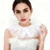Ruffle Collar And Cuffs Clown Ruffle Collar White Black Lace Jabot Retro Victorian Collar for Cosplay Halloween Costume Party Accessory