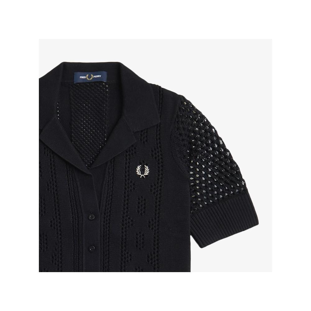 Fred Perry [headquarters Genuine] Fred Perry [womens] Open Knit Button Through Shirt  102  Afpf2417115 102 qzgAfpf2417115 102