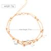 Japanese and Korean small fresh women's alloy anklet 8-character double-layer pearl anklet beautiful legs