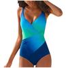 Women's One-piece Swimsuit Sexy Rainbow Gradient Beach One-piece Swimwear