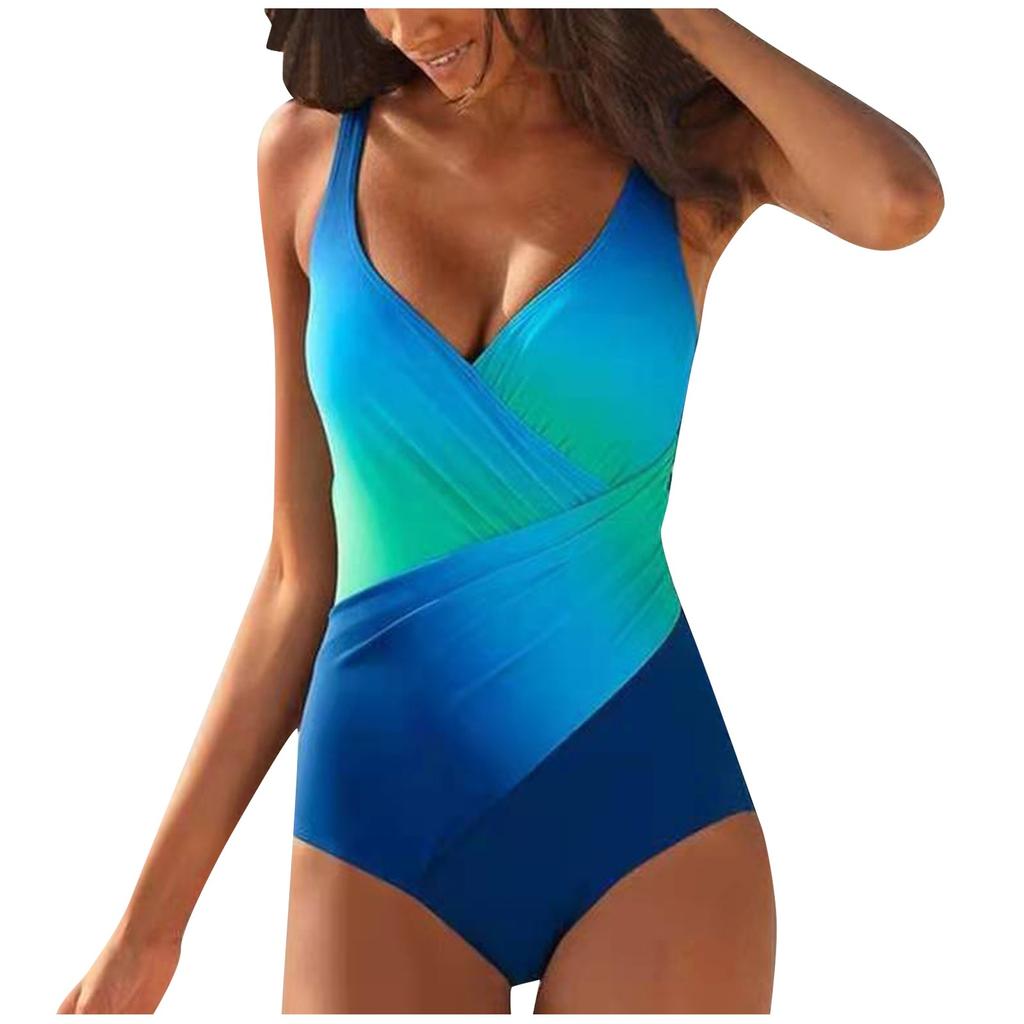 Women's One-piece Swimsuit Sexy Rainbow Gradient Beach One-piece Swimwear