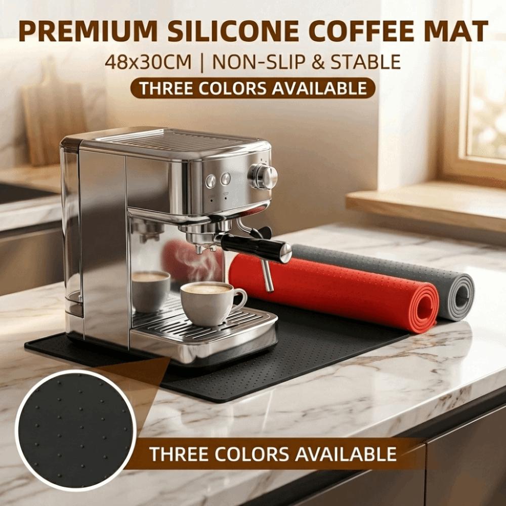 Non Slip Coffee Machine Mat Heat Resistant Bar Kitchen Draining Mat Silicone Placemat  Tea Mat