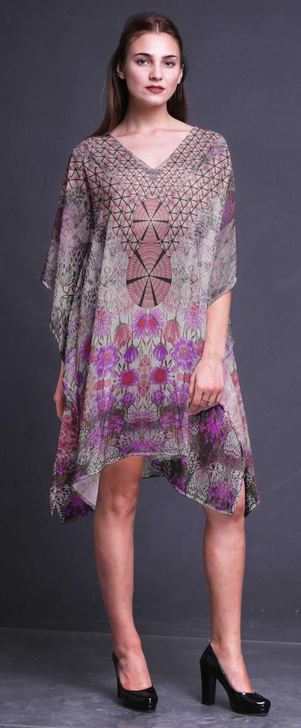 Phagun Ladies Plus Size Kaftan Summer Wear Beach Coverup Kimono Kaftan-4X-5X