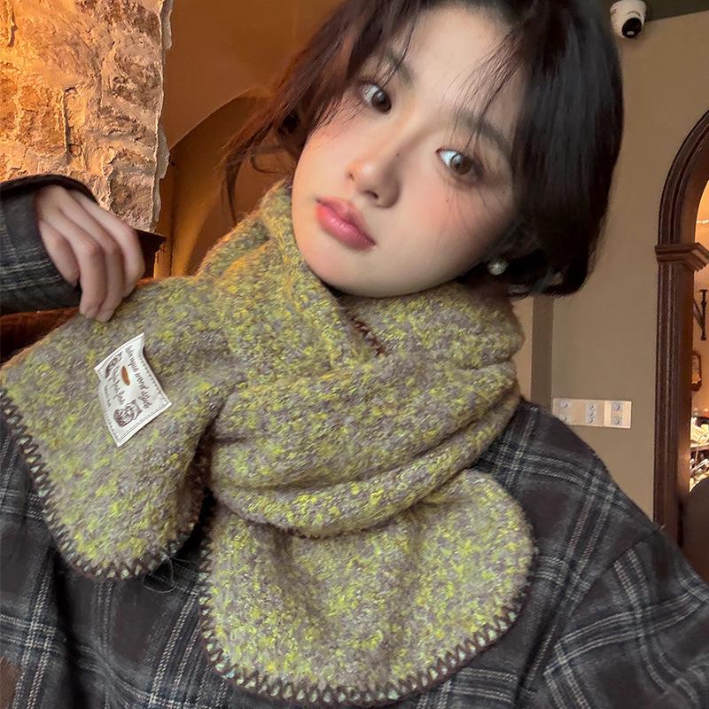 Retro Loose Knit Scarf: Thick, Warm, Versatile for Autumn & Winter