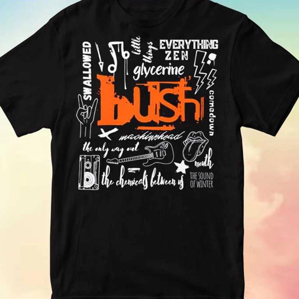 Футболка унисекс черного цвета с принтом Bush band The Chemical Between US, все размеры S-5XL