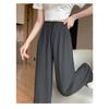 Narrow Version of Wide-leg Pants for Women for Women with High Waist Drooping Black Informal Straight Baggy Summer Suit Floor Pants