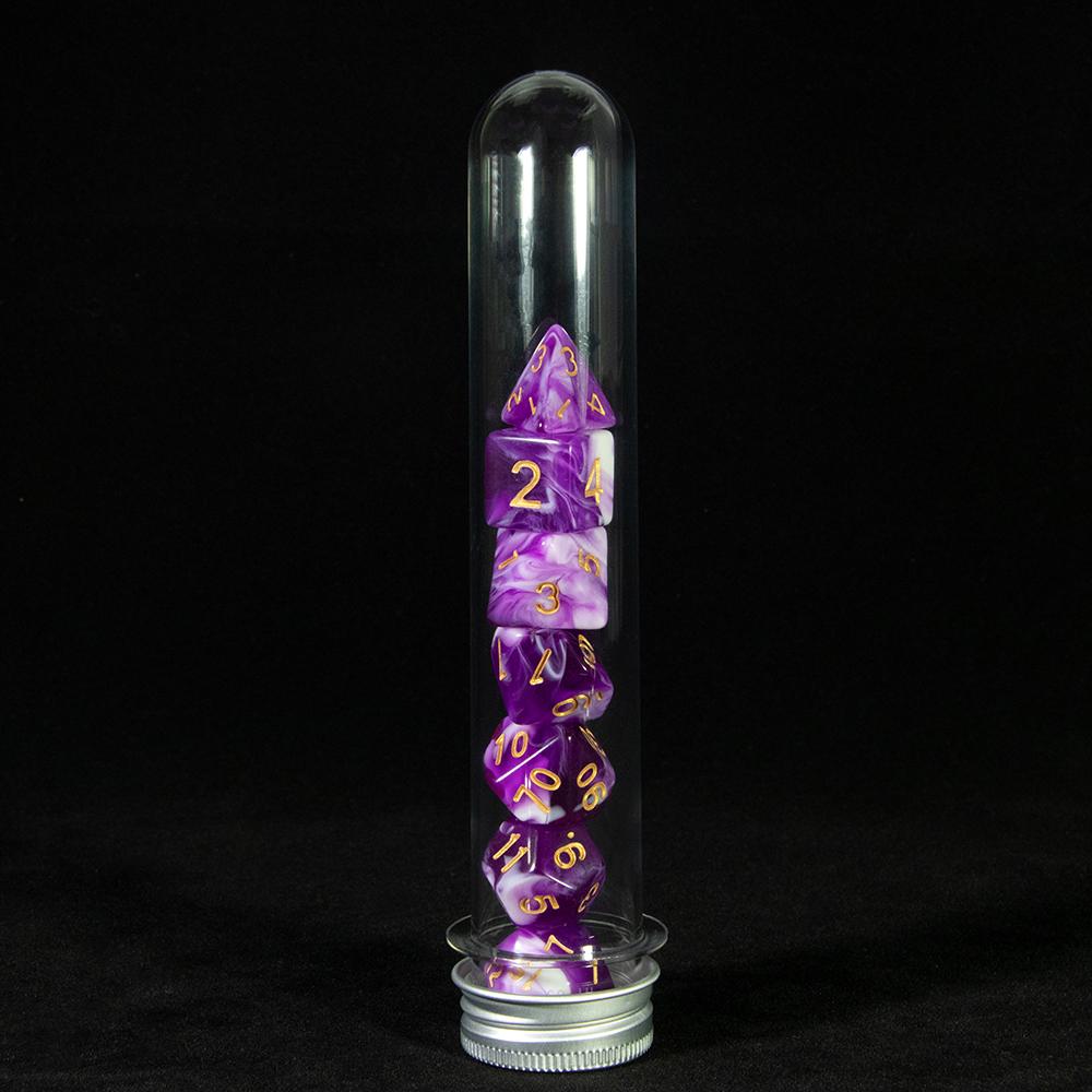 Многогранные цифровые игральные костиDND игровые кости 7 шт. многогранные двухцветные игральные кости с трубкой для настольной игры RPG принадлежности для вечеринок