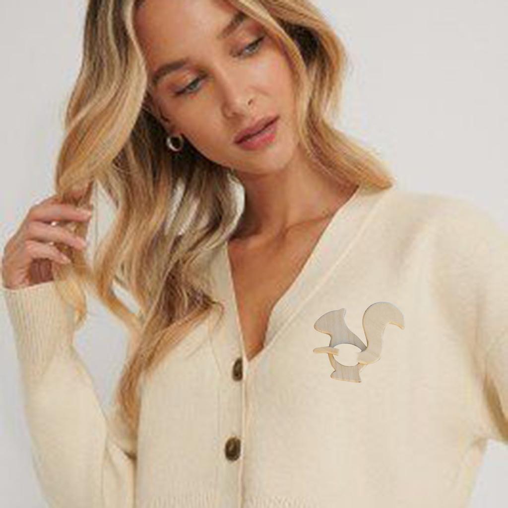 Деревянная брошь в форме животного, креативный дизайн, деревянная брошь ручной работы, зажим для свитера