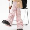 Wide Leg Slimming Flared Leg Warmers JK Slouch Socks Knitted Leg Warmers Y2K Hot Girl Socks Heart Cutout Girlish