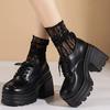 Lolita Shoes for Women Mary Jane 2023 Lace Up Loafers Girls Students JK Uniform High Heels Platform Shoes Cosplay Female Shoes