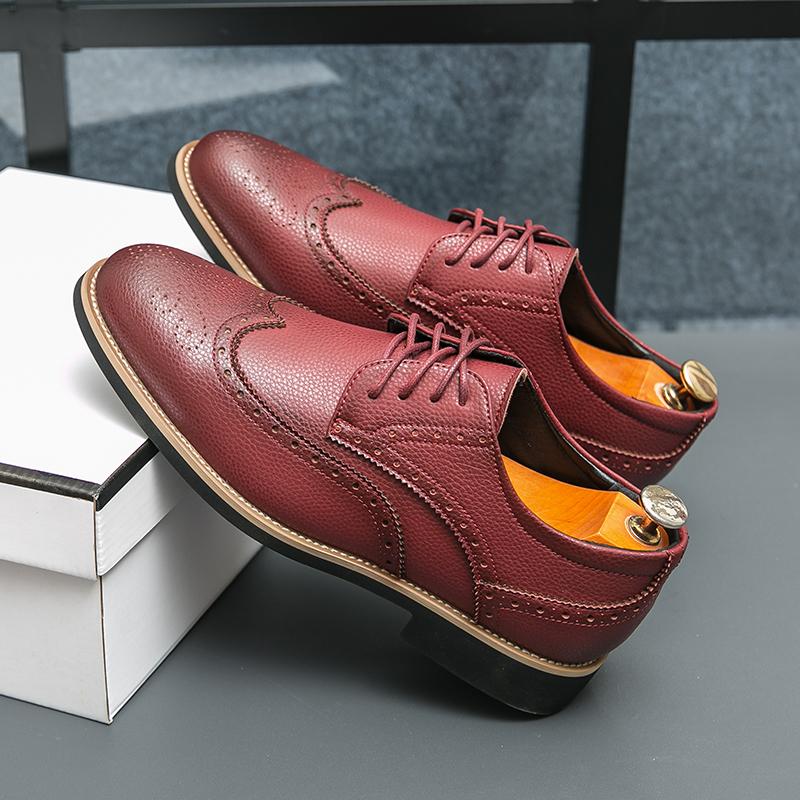 Fashion British Style Luxury Designer Shoe Non Slip Office Flats Men Casual Lether Shoes Breathable Male Formal Dress Oxfords Work Shoes