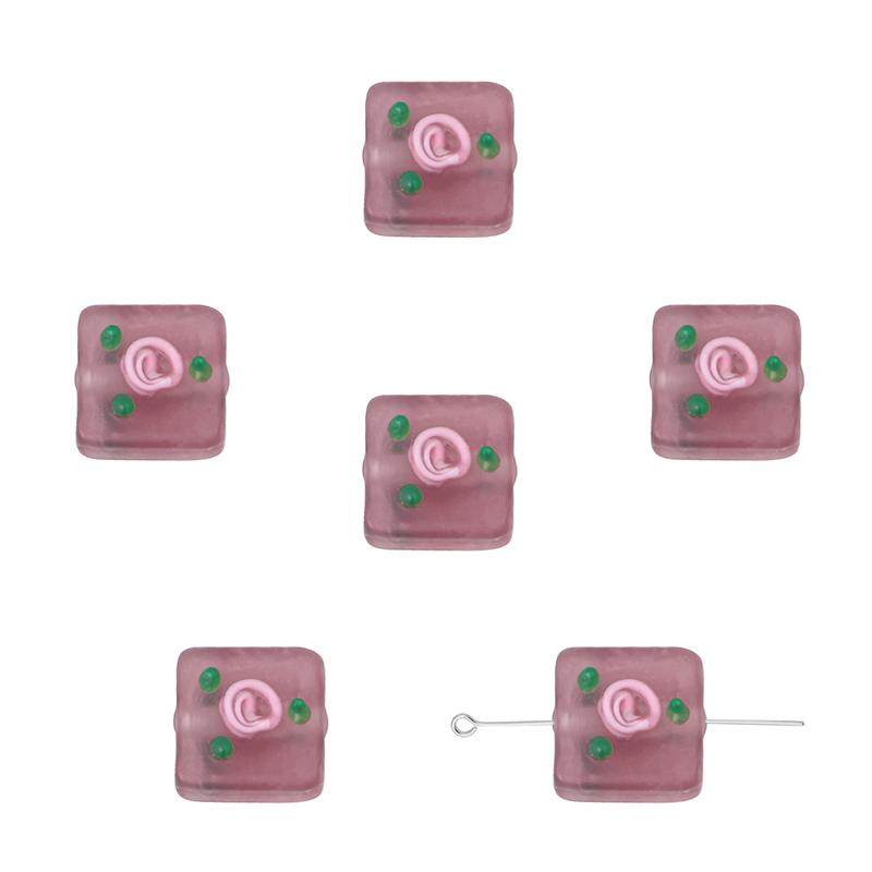 2 шт. ручная роспись матовые цветные стеклянные квадратные бусины для DIY ожерелье браслет серьги изготовление ювелирных изделий аксессуары для рукоделия