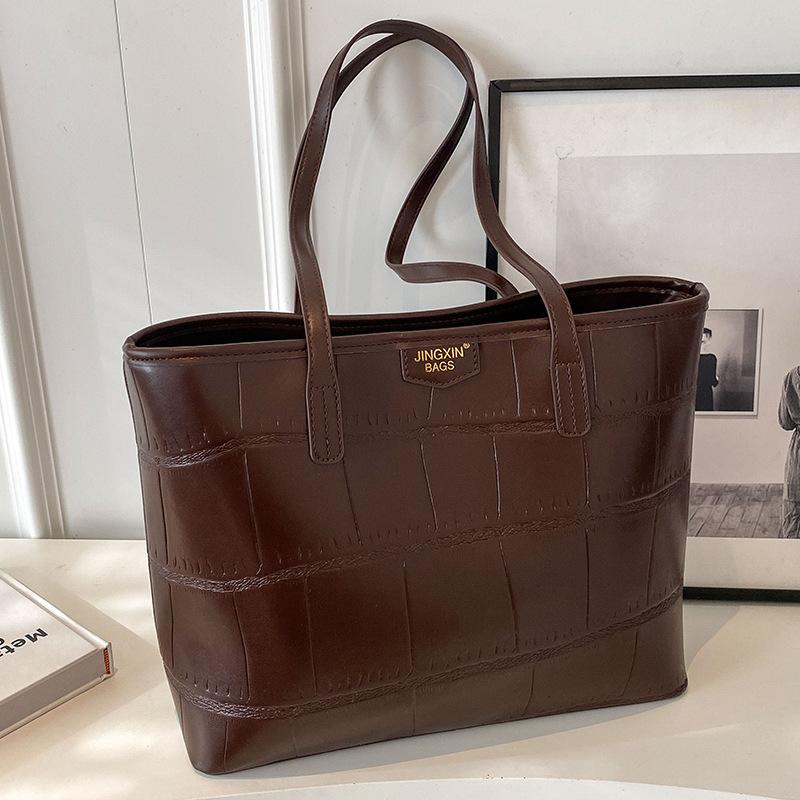 Вместительная сумка-тоут для женщин, высококлассная простая клетчатая сумка, сумка на плечо, трендовая