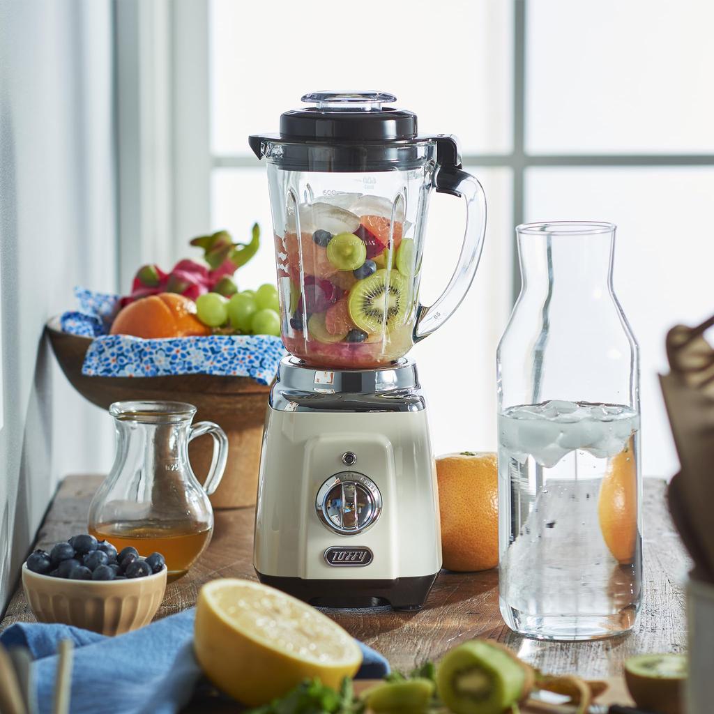 Стеклянный блендер, миксер, соковыжималка, ретро-блендер, скорость вращения 600 мл, импульсный режим, совместимость со льдом и замороженными фруктами, возможность жить одному или вдвоем
