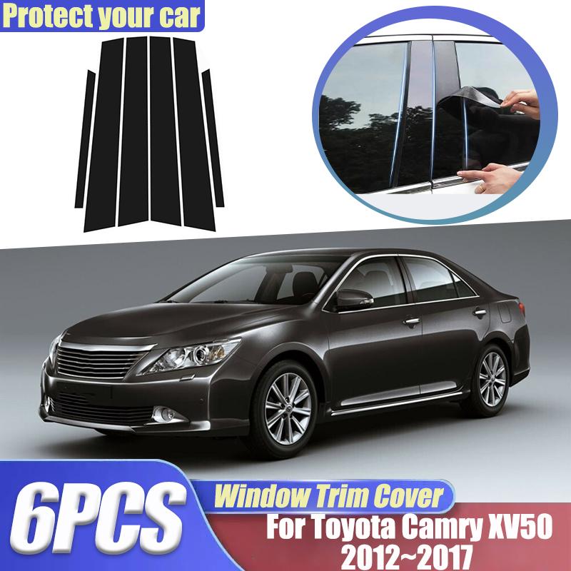 Для Toyota Camry XV50 Аксессуары 2012~2017 2016 2015 2014 2013 6 шт. Накладка на стойки кузова B C Центральная стойка Автоаксессуары
