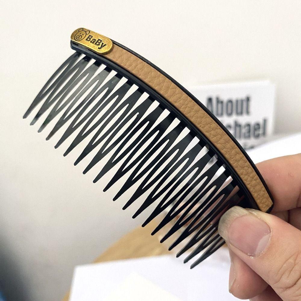 Кожаные фиксированные расчески с медвежьей вставкой, модная расческа для укладки волос, повседневная