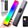 RGB LED Video Light Stick with Touch Bar and App Control Magnetic Handheld Dimmable 3200K-5600K CRI98+ Full Color Built-in 6400mAh Battery 17 L