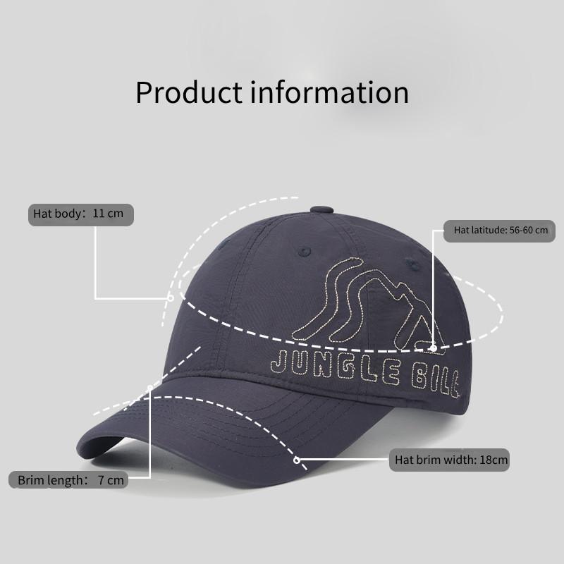 Jungle Baseball Bill Cap Quickdry Waterproof Side Gilded Adjustable Stitching