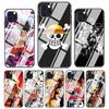 Luffy One Piece Anime Cases For iPhone 13 12 Mini 11 Pro X XS XR Max 7 8 Plus 6 6S SE Tempered Glass Cover Phone Coque