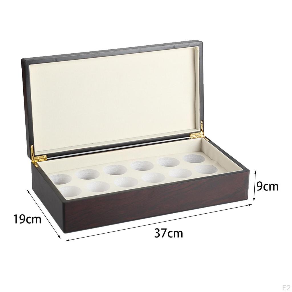 Tea Storage Box Coffee Tin Multipurpose Wooden Chest with Lid 12 Compartment Jewelry