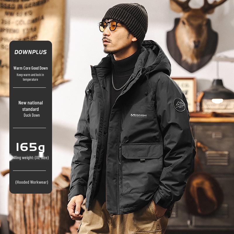 American Retro Men's 2025 High Loft Winter Down Jacket – Trendy, Warm, Windproof Workwear