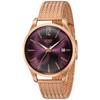 [Henry London] Часы Фиолетовый Циферблат Нержавеющая Сталь Ветровое Стекло Кварцевые 39MM Часы London HL39M0078 Обычный Импорт Белый