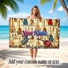 Music Guitar Theme Beach Towel Personalized Custom Name & Text Soft Quick Dry Beach Towel for Swimming Travel