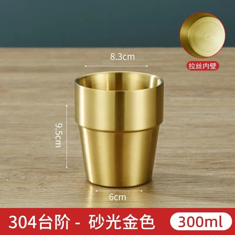 175/300 мл Кружка для пива из нержавеющей стали с двойными стенками, Защищающая от ожогов, Чашка для кофе, молока, Портативная чашка для чая, Дорожная кружка, Кухонная барная посуда