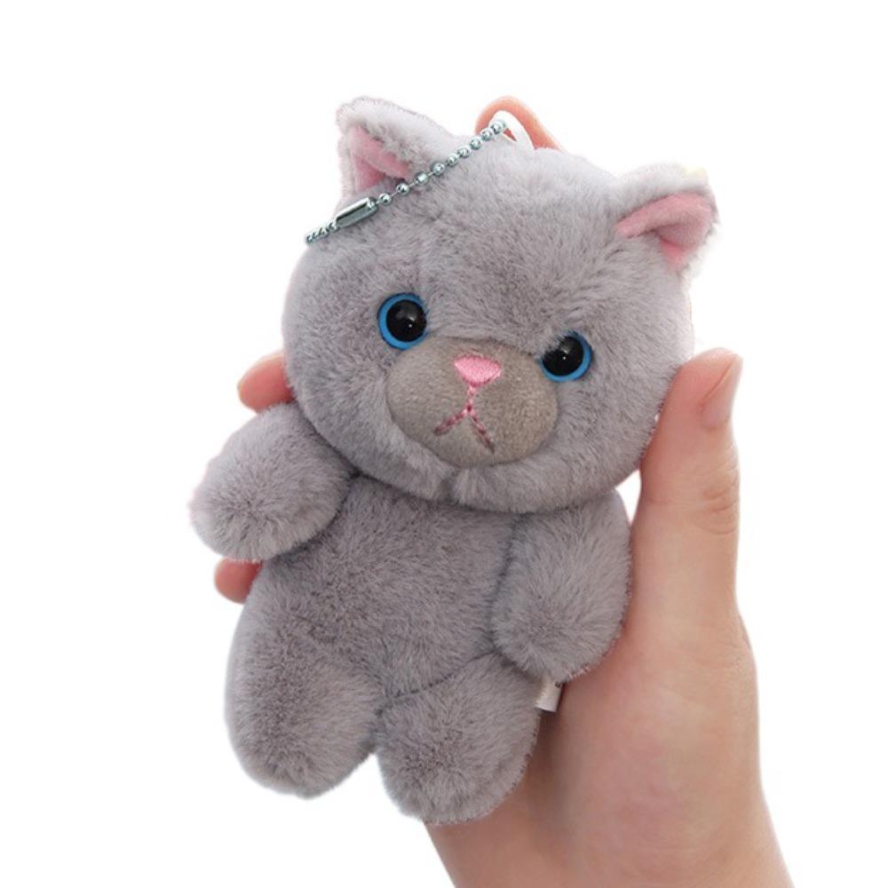 PP Cotton Plush Cat Keychain Meow Plush Cat Doll Pendant Car KeyRing Cat Plush Keyring Bag Pendant
