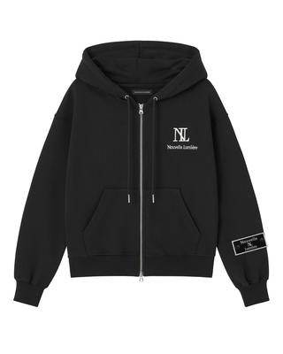 Худи на молнии Nouvelle Lumiere Signature Crop Черная нашивка