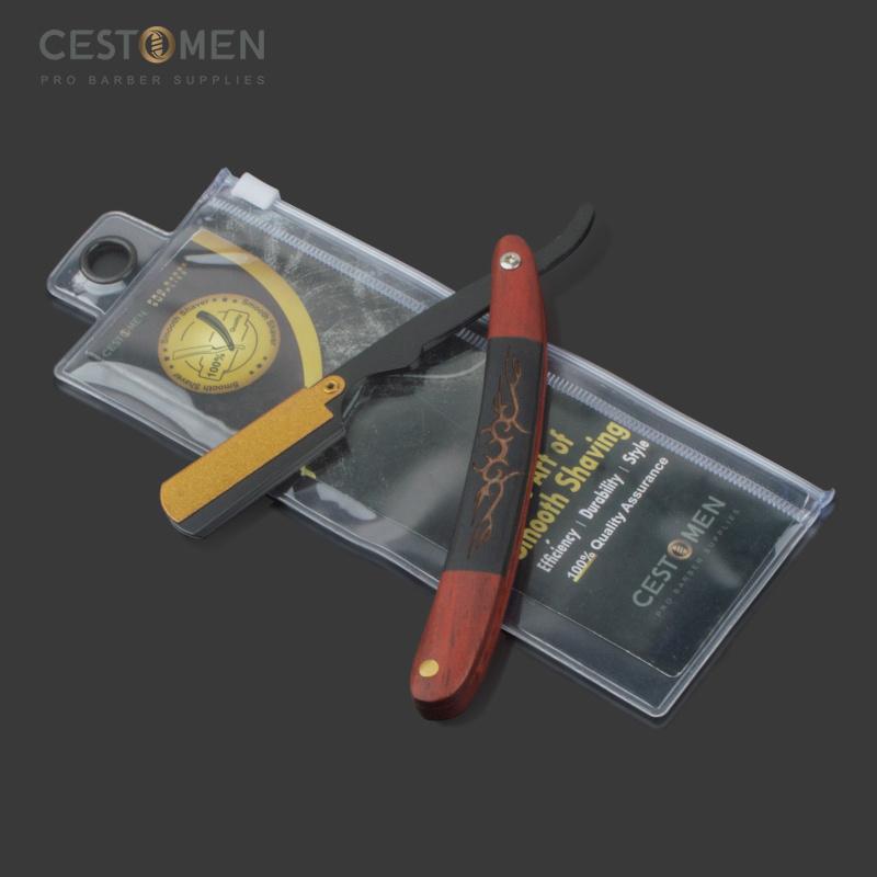 CESTOMEN Профессиональная деревянная парикмахерская бритва премиум-качества для стрижки волос, бритва с прямыми краями для мужчин и женщин