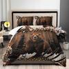Brown Bear Bedding Set Duvet Cover Set Quilt Cover With Pillowcase For Bedroom Decor Birthday Gift Halloween Christmas Gift