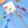 Drinking Decor Party Supplies Cartoon Pattern Dinosaur Reusable Straws Straws-Plastic Dino Theme